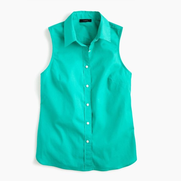 J. Crew Tops Nwt J Crew 365 Slim Sleeveless Perfect Shirt Poshmark